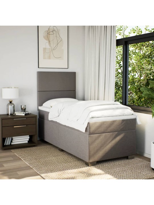 Box spring postel s matrací taupe 100 x 200 cm textil