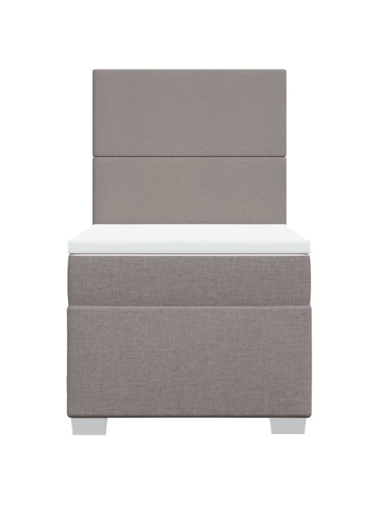 Box spring postel s matrací taupe 100 x 200 cm textil