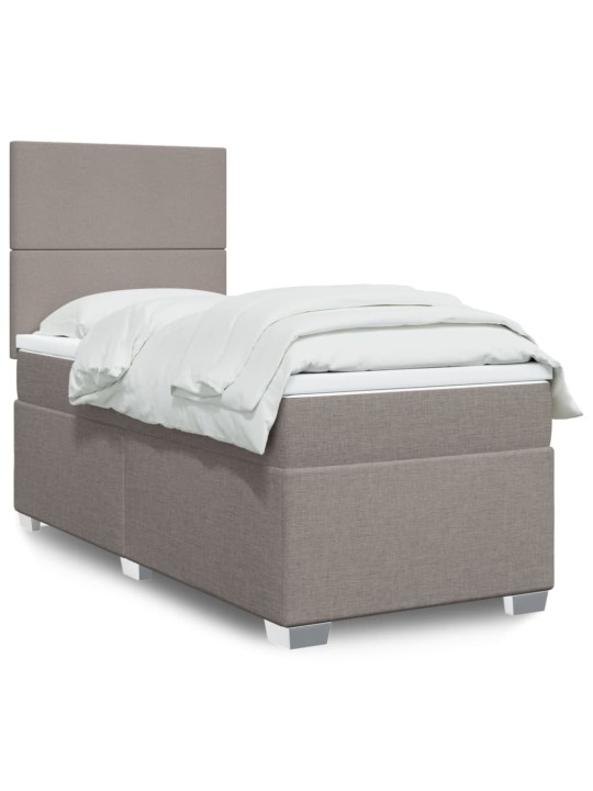 Box spring postel s matrací taupe 100 x 200 cm textil
