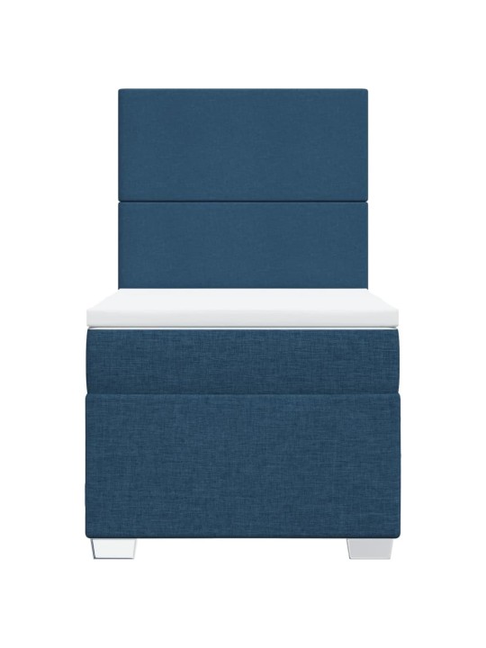 Box spring postel s matrací modrá 100 x 200 cm textil
