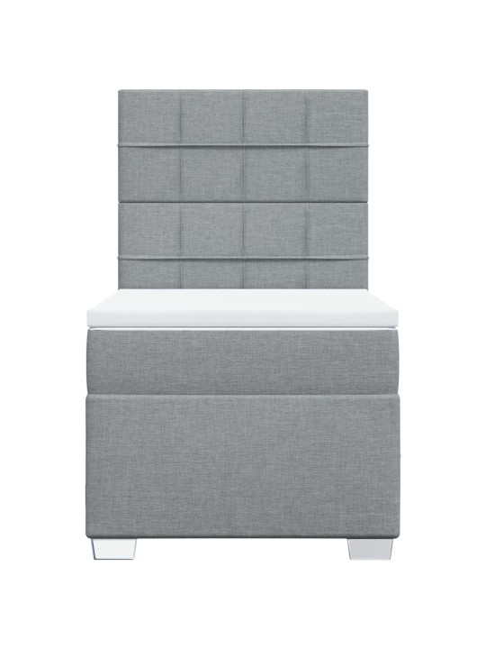 Box spring postel s matrací světle šedý 100 x 200 cm textil
