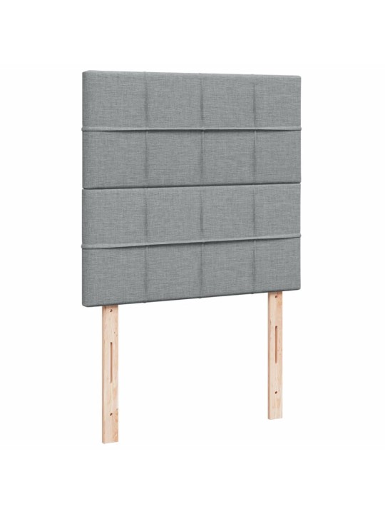 Box spring postel s matrací světle šedý 100 x 200 cm textil