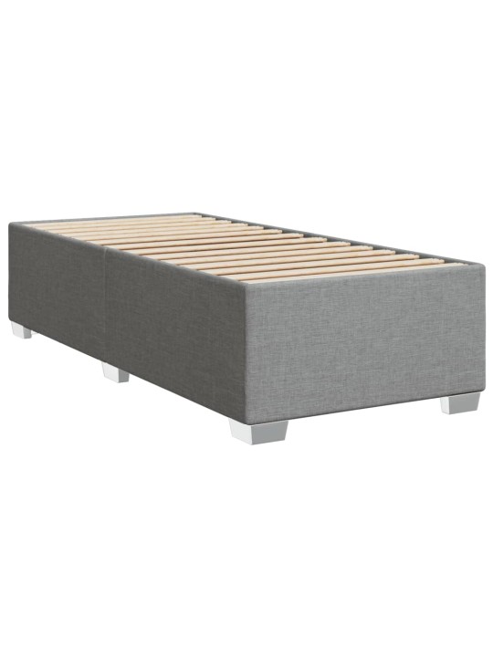 Box spring postel s matrací světle šedý 100 x 200 cm textil