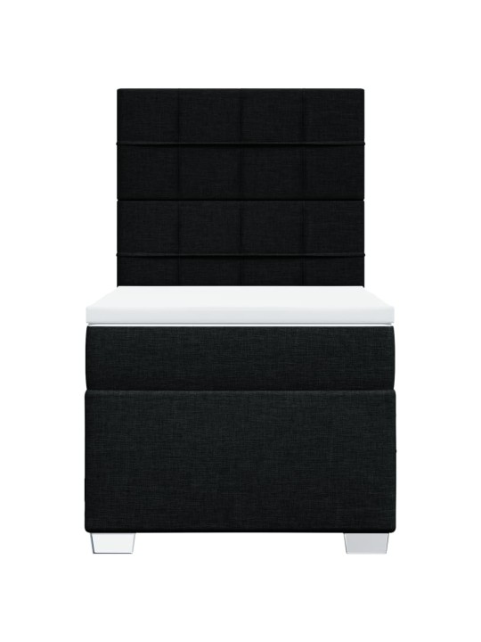 Box spring postel s matrací černá 100 x 200 cm textil