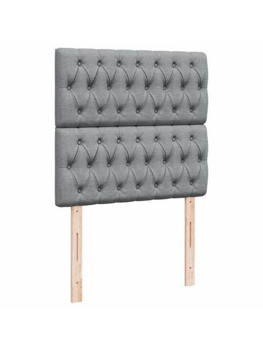 Box spring postel s matrací světle šedý 100 x 200 cm textil