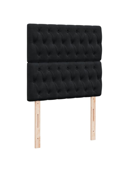 Box spring postel s matrací černá 100 x 200 cm textil