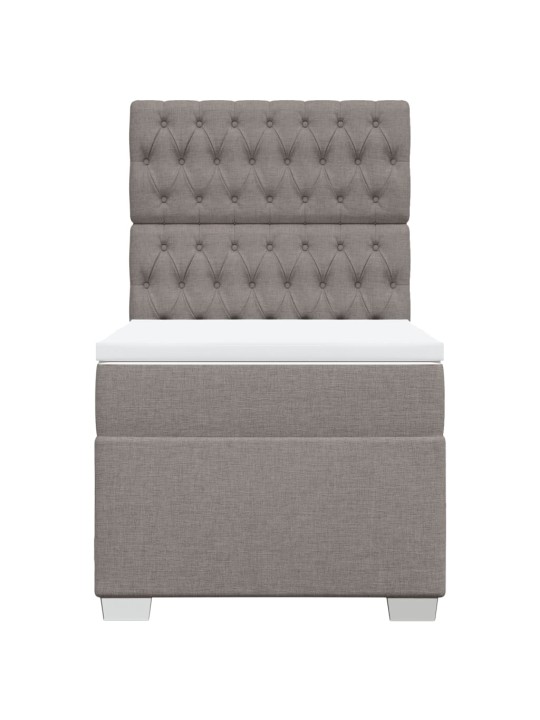 Box spring postel s matrací taupe 100 x 200 cm textil