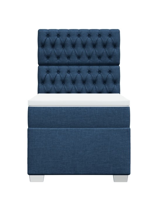 Box spring postel s matrací modrá 100 x 200 cm textil
