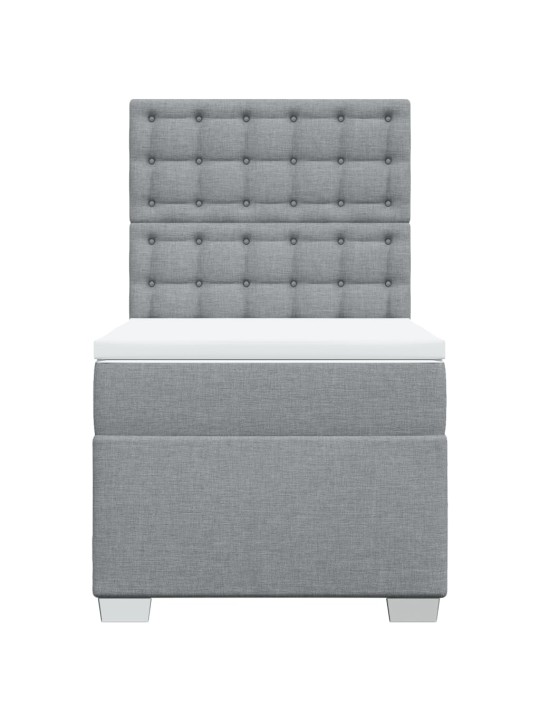 Box spring postel s matrací světle šedý 100 x 200 cm textil