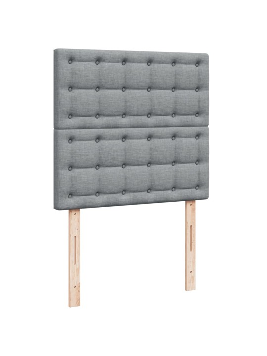 Box spring postel s matrací světle šedý 100 x 200 cm textil