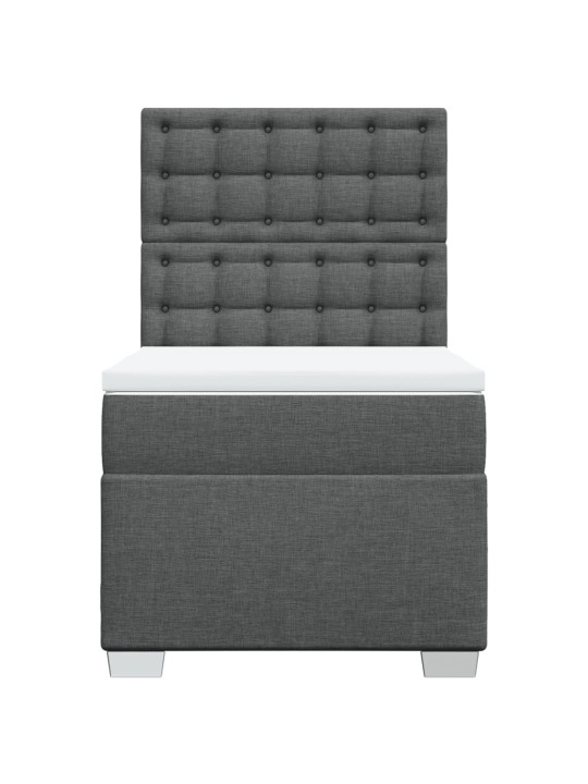 Box spring postel s matrací tmavě šedá 100 x 200 cm textil