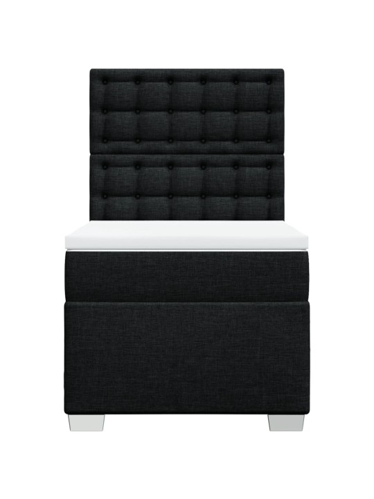 Box spring postel s matrací černá 100 x 200 cm textil