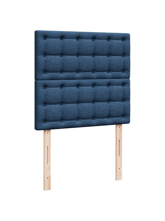 Box spring postel s matrací modrá 100 x 200 cm textil