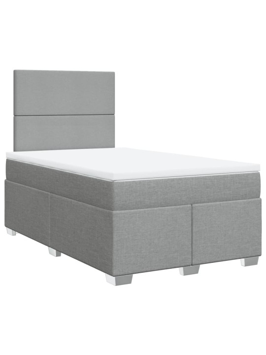 Box spring postel s matrací světle šedá 120x190 cm textil