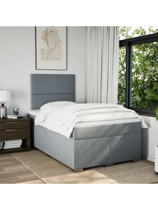 Box spring postel s matrací světle šedá 120x190 cm textil