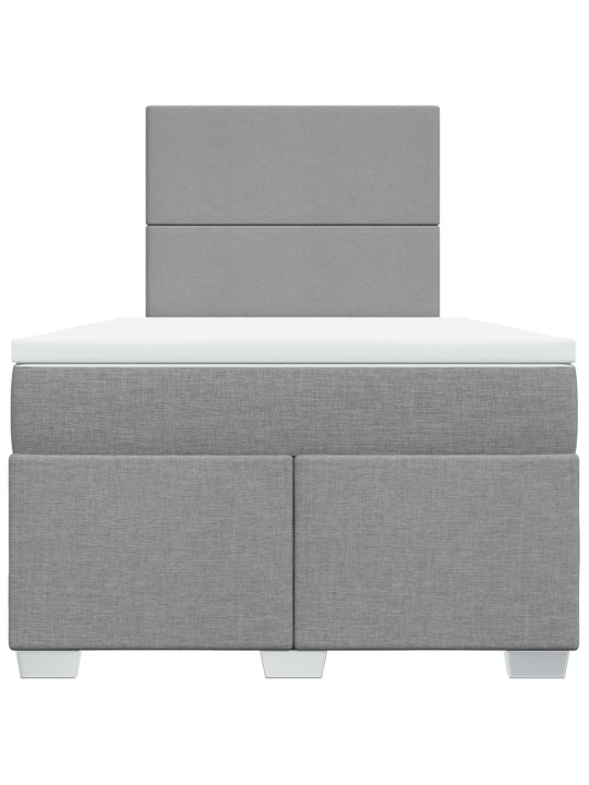 Box spring postel s matrací světle šedá 120x190 cm textil