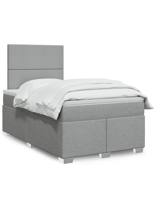 Box spring postel s matrací světle šedá 120x190 cm textil
