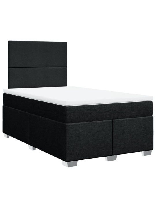 Box spring postel s matrací černá 120x190 cm textil