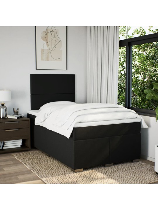 Box spring postel s matrací černá 120x190 cm textil