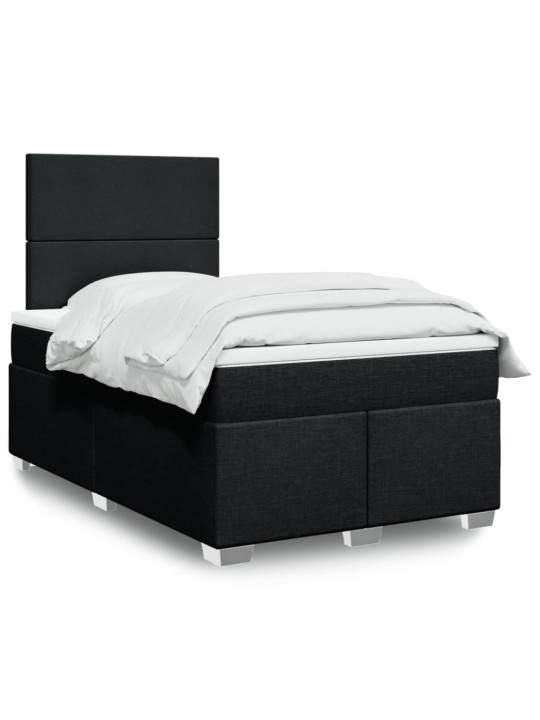 Box spring postel s matrací černá 120x190 cm textil
