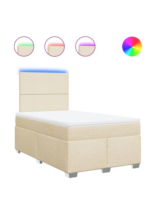 Box spring postel s matrací krémová 120x190 cm textil