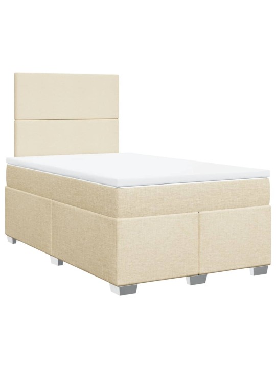 Box spring postel s matrací krémová 120x190 cm textil