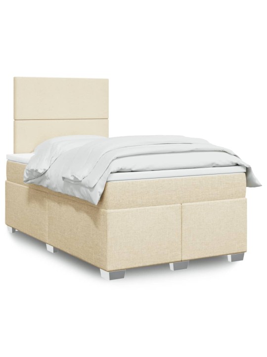 Box spring postel s matrací krémová 120x190 cm textil