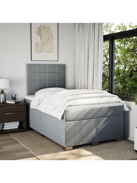 Box spring postel s matrací světle šedá 120x190 cm textil