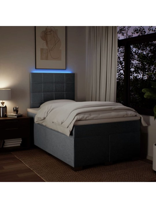 Box spring postel s matrací světle šedá 120x190 cm textil