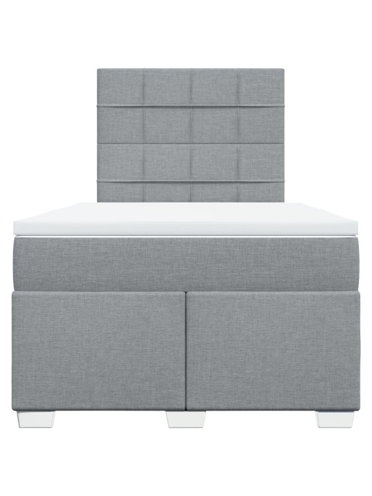 Box spring postel s matrací světle šedá 120x190 cm textil