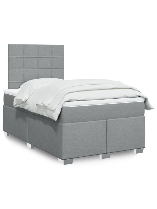 Box spring postel s matrací světle šedá 120x190 cm textil