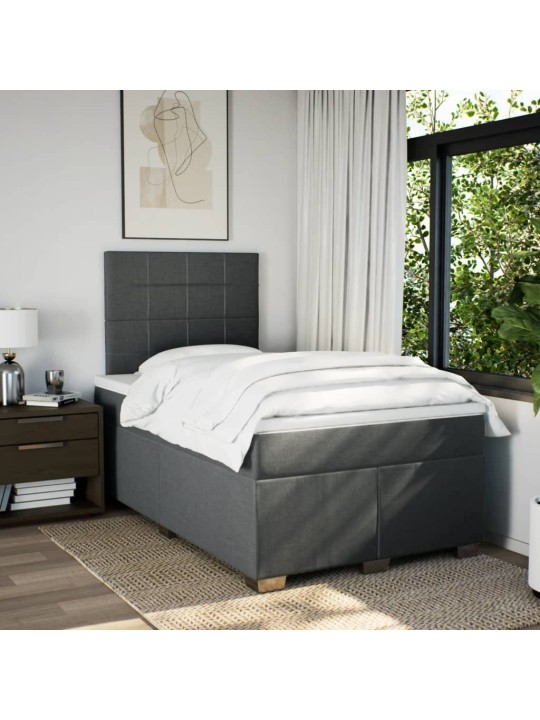 Box spring postel s matrací tmavě šedá 120x190 cm textil