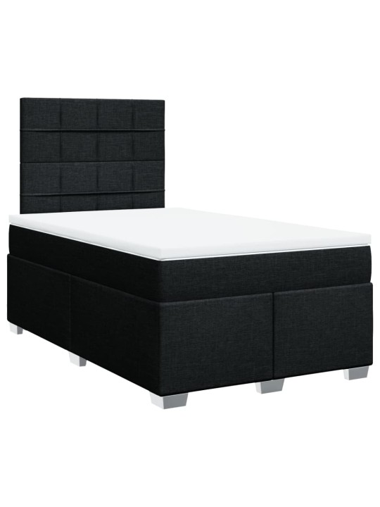 Box spring postel s matrací černá 120x190 cm textil