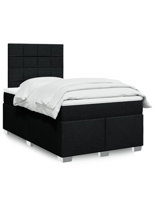Box spring postel s matrací černá 120x190 cm textil