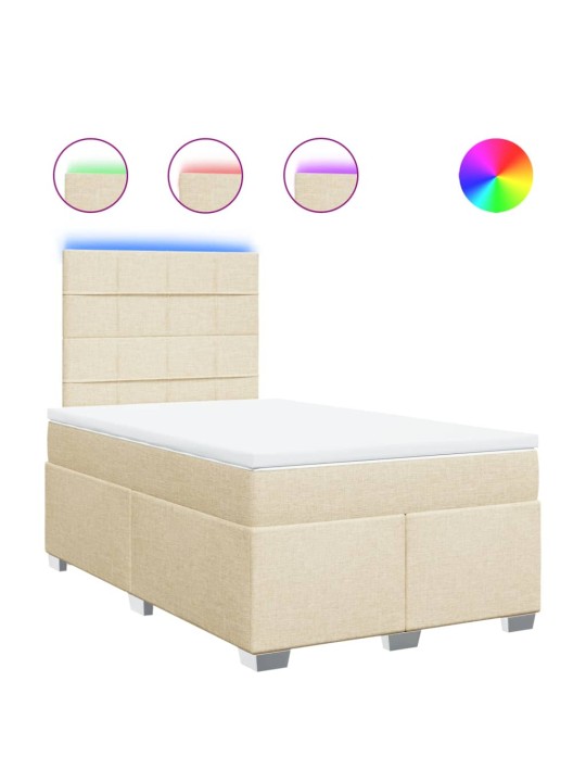 Box spring postel s matrací krémová 120x190 cm textil