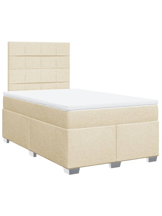 Box spring postel s matrací krémová 120x190 cm textil