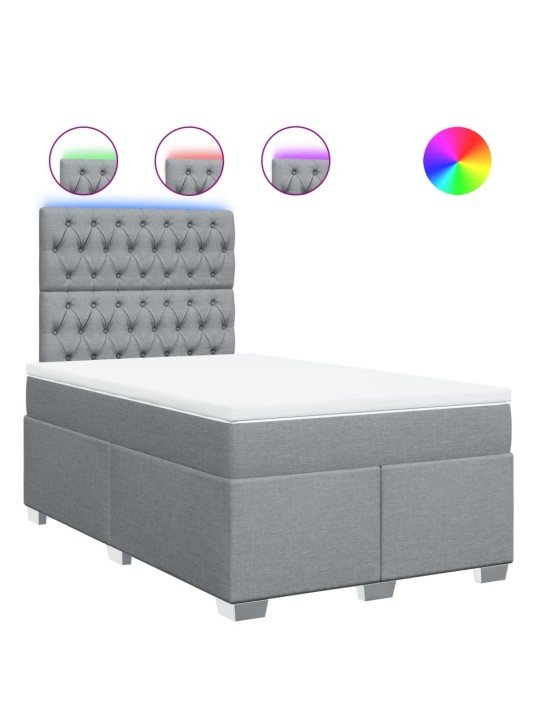 Box spring postel s matrací světle šedá 120x190 cm textil