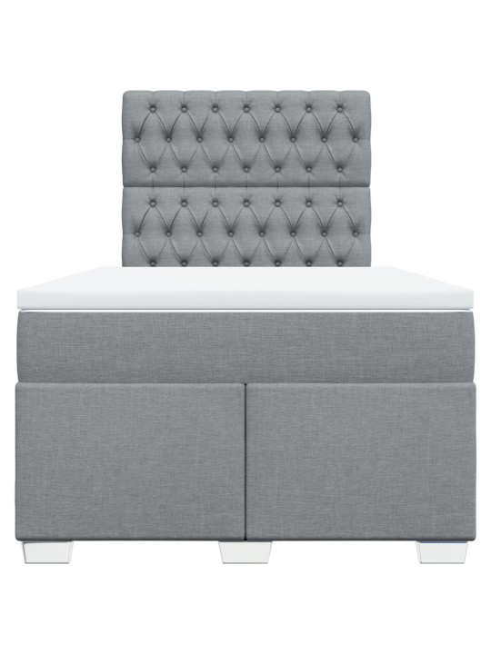 Box spring postel s matrací světle šedá 120x190 cm textil