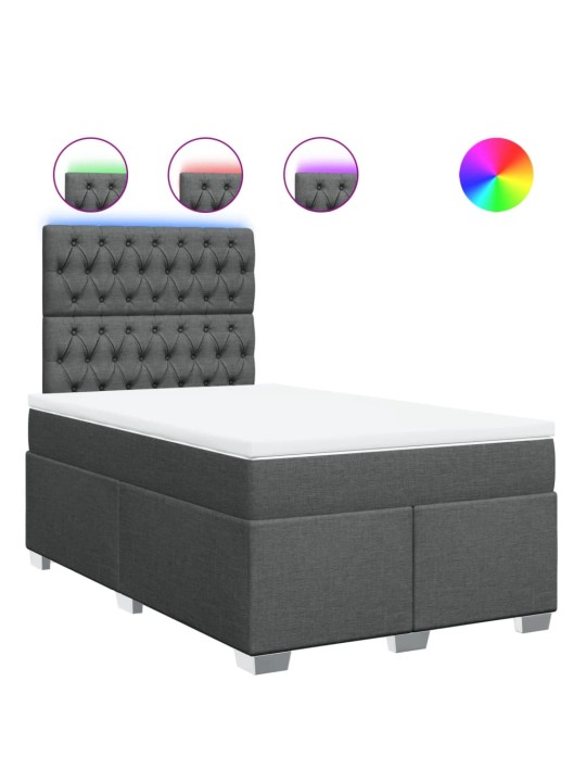 Box spring postel s matrací tmavě šedá 120x190 cm textil