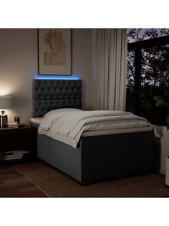 Box spring postel s matrací tmavě šedá 120x190 cm textil