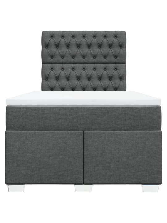 Box spring postel s matrací tmavě šedá 120x190 cm textil