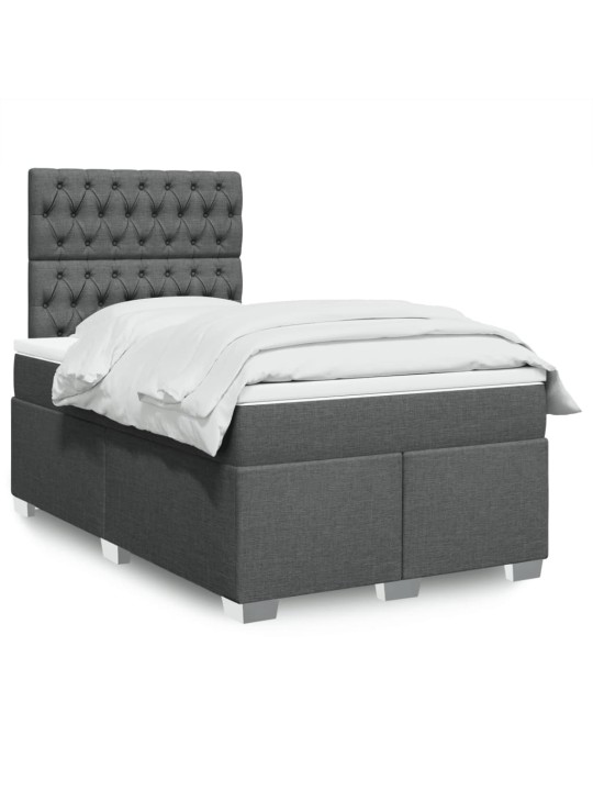 Box spring postel s matrací tmavě šedá 120x190 cm textil