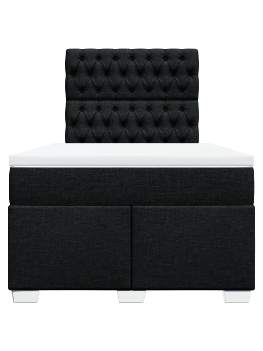Box spring postel s matrací černá 120x190 cm textil