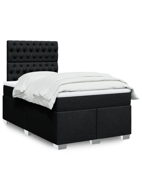 Box spring postel s matrací černá 120x190 cm textil