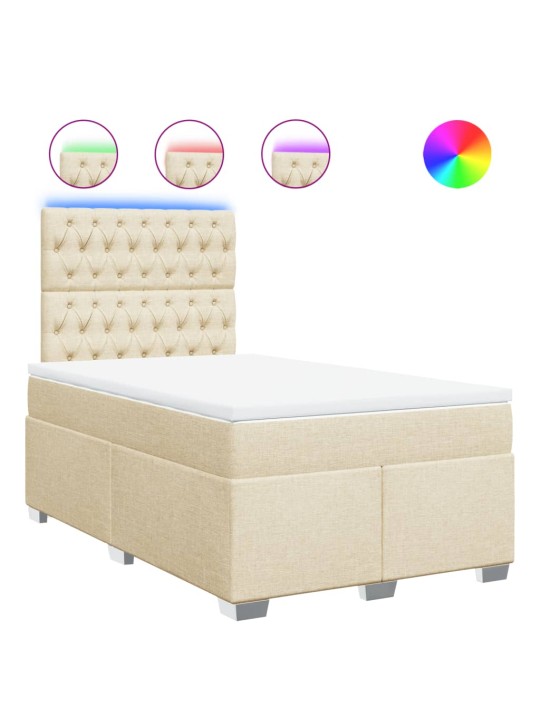 Box spring postel s matrací krémová 120x190 cm textil