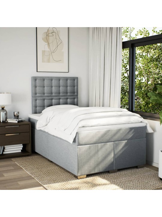 Box spring postel s matrací světle šedá 120x190 cm textil