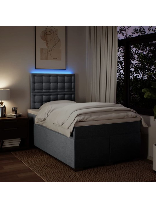 Box spring postel s matrací světle šedá 120x190 cm textil