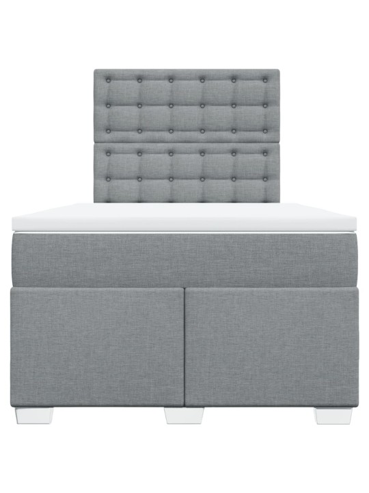 Box spring postel s matrací světle šedá 120x190 cm textil