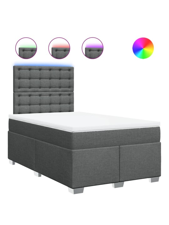 Box spring postel s matrací tmavě šedá 120x190 cm textil