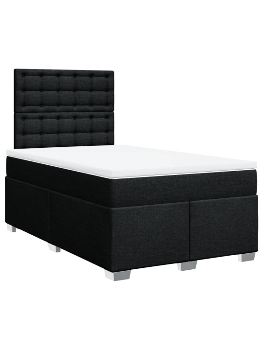 Box spring postel s matrací černá 120x190 cm textil